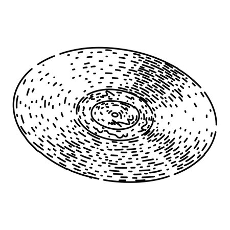 album vynil record sketch hand drawn vectorのイラスト素材