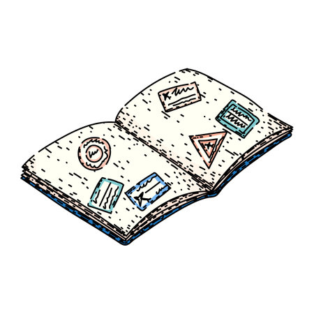 renewal passport sketch hand drawn vectorのイラスト素材