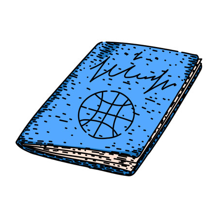 international passport sketch hand drawn vectorのイラスト素材