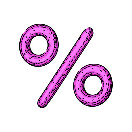 math percentage sign sketch hand drawn vectorのイラスト素材