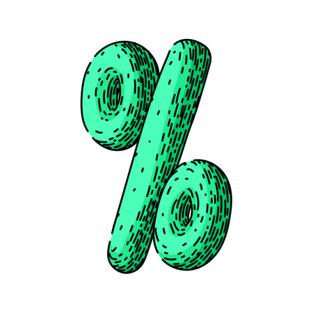 calculation percentage sign sketch hand drawn vectorのイラスト素材