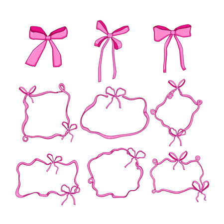 coquette set cartoon vector illustrationのイラスト素材