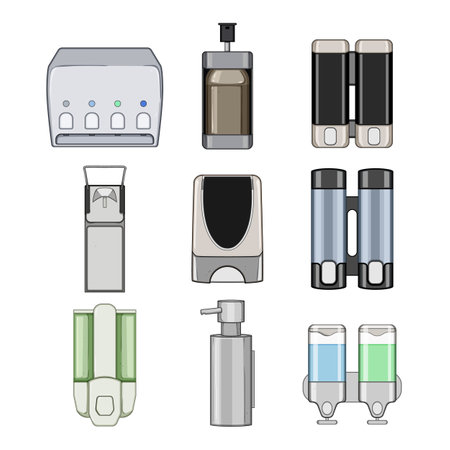 wall soap dispenser set cartoon vector illustrationのイラスト素材