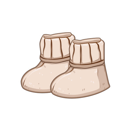 knit baby booties cartoon vector illustrationのイラスト素材
