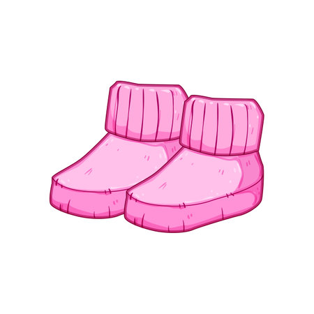crochet baby booties cartoon vector illustrationのイラスト素材