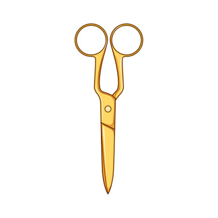 trim gold scissor cartoon vector illustrationのイラスト素材