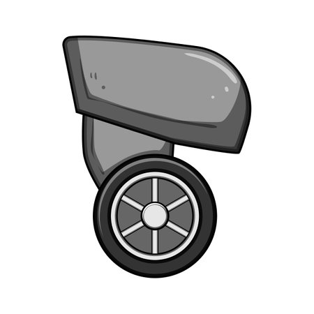 smooth luggage wheels cartoon vector illustrationのイラスト素材