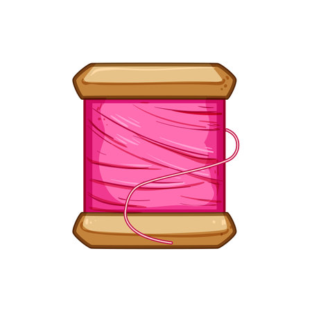 yarn thread spool cartoon vector illustrationのイラスト素材