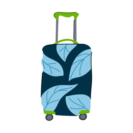 stylish luggage cover cartoon vector illustrationのイラスト素材