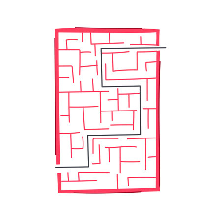 mystery labyrinth game maze cartoon vector illustrationのイラスト素材
