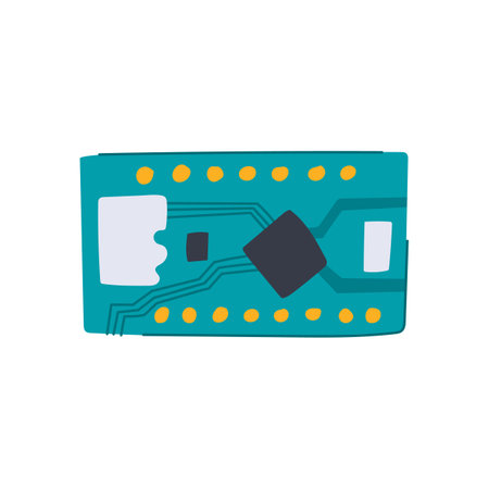 microchip microcontroller cartoon vector illustration