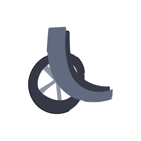 replacement luggage wheels cartoon vector illustrationのイラスト素材