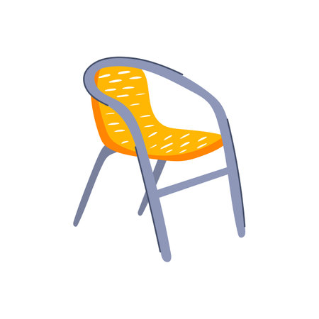 portable deck chair cartoon vector illustrationのイラスト素材