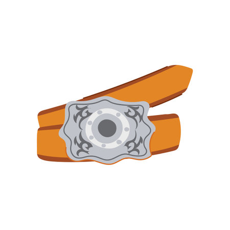 western belt cowboy cartoon vector illustrationのイラスト素材