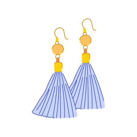 trend tassel earrings cartoon vector illustrationのイラスト素材