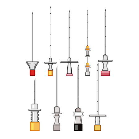 epidural needle set cartoon vector illustrationのイラスト素材