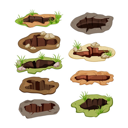 pit set cartoon vector illustrationのイラスト素材