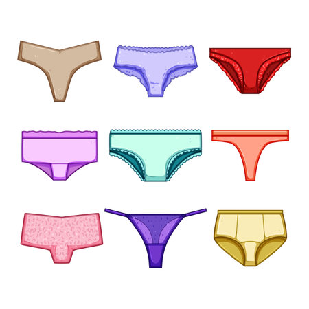 women panties set cartoon vector illustrationのイラスト素材