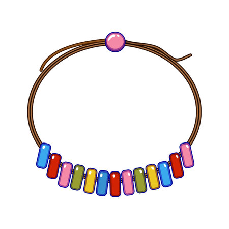 colorful friendship bracelet cartoon vector illustrationのイラスト素材