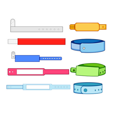 medical bracelet set cartoon vector illustrationのイラスト素材