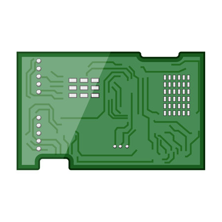 microchip microcontroller cartoon vector illustrationのイラスト素材