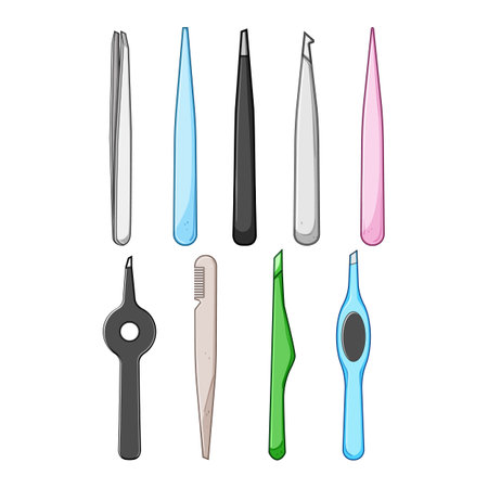 eyebrow tweezers set cartoon vector illustrationのイラスト素材