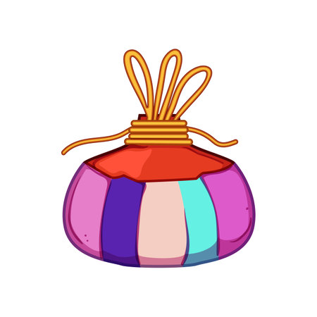 prosperity chinese lucky bag cartoon vector illustrationのイラスト素材