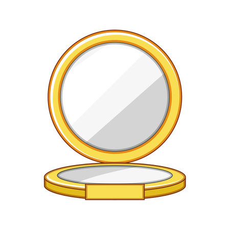 cosmetic compact mirror cartoon vector illustrationのイラスト素材