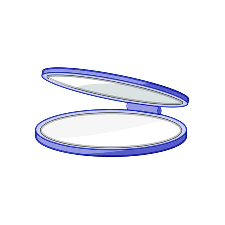 handheld compact mirror cartoon vector illustrationのイラスト素材