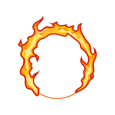blaze circle fire cartoon vector illustrationのイラスト素材