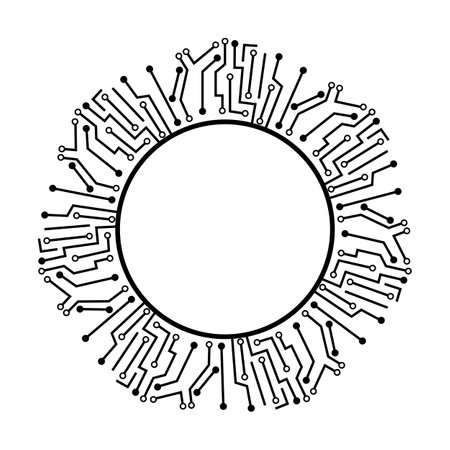 substrate microchip frame cartoon vector illustrationのイラスト素材