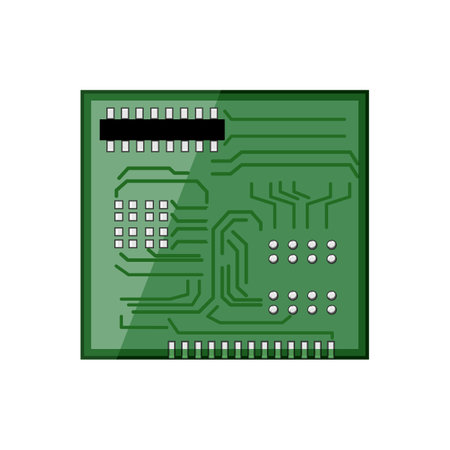technology microcontroller cartoon vector illustrationのイラスト素材