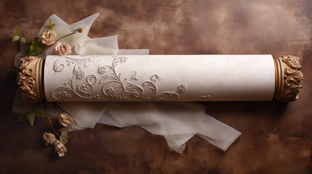 parchment white scroll designの素材