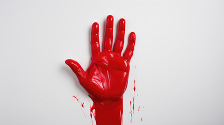 wall red hand printの素材