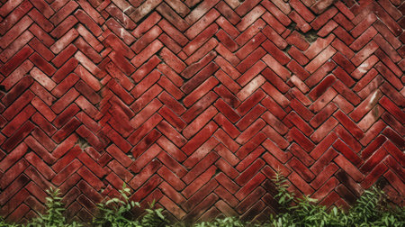 moss red brick wallの素材