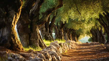 countryside olives greenの素材