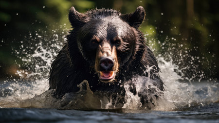 fishing black bear waterの素材