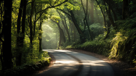 trees back roadの素材