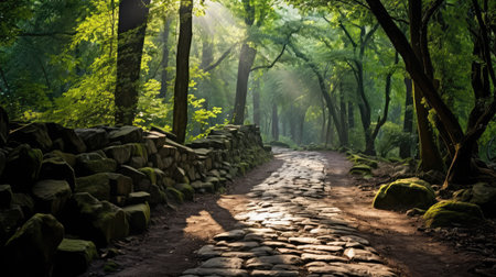 ancient cobblestone roadの素材