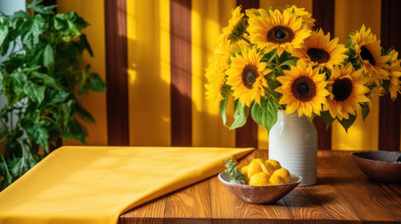 wooden yellow table clothの素材