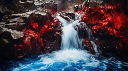 nature red and blue splashの素材