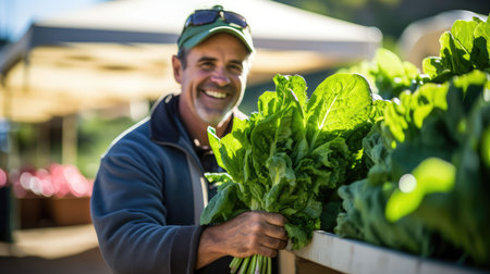 produce farmers market greensの素材