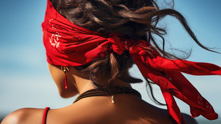 photo bandana redの素材