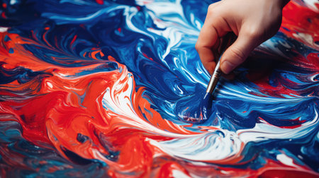 brush red blue paintの素材