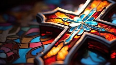 craftsmanship stained glass crossの素材