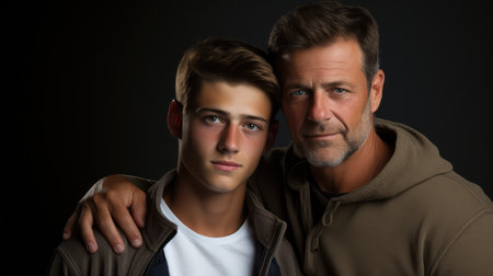 love father with child white backgroundの素材