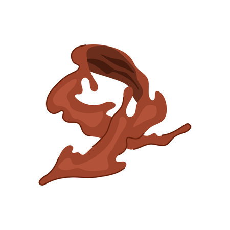 dessert chocolate splash cartoon vector illustrationのイラスト素材