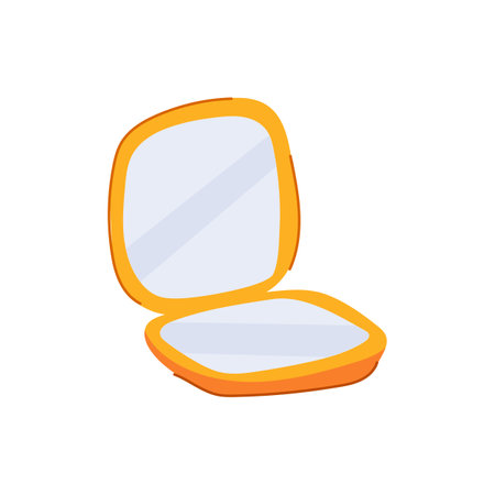 purse compact mirror cartoon vector illustrationのイラスト素材