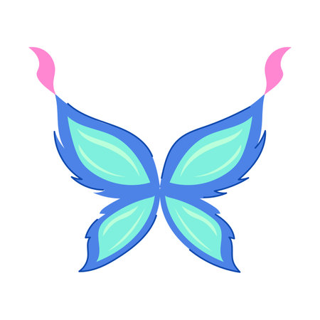 iridescent fairy wings cartoon vector illustrationのイラスト素材