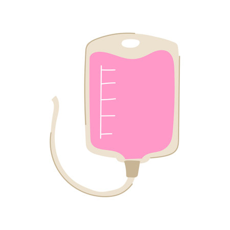 medical iv drip bag cartoon vector illustrationのイラスト素材